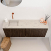 Mondiaz JOYA-DLUX 100cm meuble de salle de bains - couleur Walnut - Vasque FAYE position Gauche Sans trou de robinet couleur Opalo. SW1422604