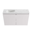 MONDIAZ TURE-DLUX Meuble toilette - 80cm - Cale - EDEN - vasque Opalo - position gauche - 1 trou de robinet SW1104233