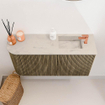 Mondiaz JOYA-DLUX Meuble de toilette 81,6cm - arrondi gauche couleur Dusk - Vasque FAYE position Droite 1 trou de robinet couleur Opalo. SW1423350
