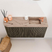 Mondiaz JOYA-DLUX 81.6cm toiletmeubel - ronding links kleur Shadow - Wastafel FAYE positie Rechts 1 kraangat kleur Arena. SW1424829