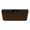 Mondiaz JOYA 103.2cm toiletmeubel - ronding links en rechts kleur Walnut - Wastafel FAYE positie Midden 1 kraangat kleur Urban. SW1421371