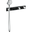 Hansgrohe RainSelect afbouwdeel voor inbouw douchekraan thermostatisch voor 3 functies met handdouchehouder 52.7x90cm zwart/chroom SW157089