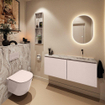 MONDIAZ TURE-DLUX Meuble toilette - 120cm - Rosee - EDEN - vasque Glace - position droite - sans trou de robinet SW1103467