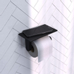 Brauer toiletrolhouder - 18cm - Zwart mat SW1102573