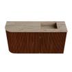 Mondiaz JOYA-DLUX 81.6cm toiletmeubel - ronding links kleur Ruby - Wastafel FAYE positie Rechts 1 kraangat kleur Arena. SW1425305