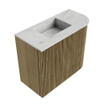 Mondiaz JOYA-DLUX Meuble de toilette 51,6cm - arrondi droite couleur Dusk - Vasque FAYE position gauche Sans trou de robinet couleur Opalo. SW1423346