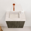Mondiaz JOYA-DLUX Meuble de toilette 40cm - couleur Shadow - Vasque FAYE position Gauche Sans trou de robinet couleur Ostra. SW1422959