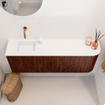 Mondiaz JOYA 111.6cm toiletmeubel - ronding rechts kleur Ruby - Wastafel FAYE positie Links Zonder kraangat kleur Talc. SW1421789