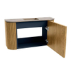 Mondiaz JOYA-DLUX 73.2cm meuble de toilette - arrondi gauche et droite couleur Oak - Vasque FAYE position Milieu Sans trou de robinet couleur Arena. SW1423893