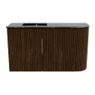 Mondiaz JOYA-DLUX 71.6cm toiletmeubel - ronding rechts kleur Walnut - Wastafel FAYE positie Links Zonder kraangat kleur Lava. SW1422467