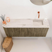 Mondiaz JOYA-DLUX 101.6cm toiletmeubel - ronding links kleur Dusk - Wastafel FAYE positie Rechts Zonder kraangat kleur Nata. SW1425947