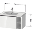 Duravit D-Neo wastafelonderkast 78.4x44x45.2cm 1 lade met softclose Natuur eiken Mat SW640971