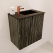 Mondiaz JOYA 40cm meuble de salle de bains - couleur Shadow - Vasque FAYE position Droite 1 trou de robinet couleur Urban. SW1421458
