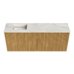 Mondiaz JOYA-DLUX 100cm toiletmeubel - kleur Oak - Wastafel FAYE positie Links Zonder kraangat kleur Ostra. SW1422217