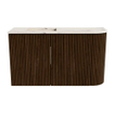 Mondiaz JOYA-DLUX 71.6cm meuble de salle de bains - arrondi droit couleur Walnut - Vasque FAYE position Gauche 1 trou de robinet couleur Nata. SW1424525