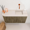 Mondiaz JOYA-DLUX 71.6cm toiletmeubel - ronding links kleur Dusk - Wastafel FAYE positie Rechts Zonder kraangat kleur Meli. SW1425844
