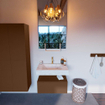 Mondiaz ALAN-DLUX Ensemble de meuble - 70cm - meuble Rust mat - 1 tiroir - Lavabo Cloud Opalo suspendu - vasque Centre - 1 trou de robinet SW806680