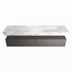 MONDIAZ ALAN - DLUX Ensemble meuble de salle de bains - 200cm - meuble bas - gris foncé - 2 tiroirs - lavabo suspendu - vasque à droite - 0 trous de robinet - Glace SW804775
