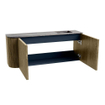 Mondiaz JOYA-DLUX 101.6cm meuble de toilette - arrondi gauche couleur Dusk - Vasque FAYE position Droite 1 trou de robinet couleur Sombra. SW1426172