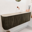 Mondiaz JOYA-DLUX 123.2cm toiletmeubel - ronding links en rechts kleur Shadow - Wastafel FAYE positie Midden Zonder kraangat kleur Frappe. SW1422762