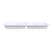 Arcqua Mira Inbouw Wastafel - 121x46x1.5cm - dubbele wasbak - 2 kraangaten - cast marble - mat wit SW1581367