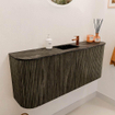 Mondiaz JOYA-DLUX Meuble de salle de bains 103,2cm - arrondi gauche et droite couleur Shadow - Vasque FAYE position Milieu 1 trou de robinet couleur Lava SW1422873