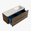 Mondiaz CIRO-DLUX Meuble de salle de bains - 130x45x50cm - Lavabo solid surface Ostra - 1 vasque à droite - sans trous de robinet - 4 tiroirs - Dusk SW1533427