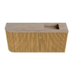 Mondiaz JOYA-DLUX Meuble de salle de bains 91,6cm - arrondi gauche couleur Chêne - Vasque FAYE position Droite Sans trou de robinet couleur Saba SW1424203