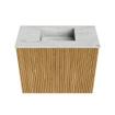 Mondiaz JOYA-DLUX Meuble de toilette 50cm - couleur Chêne - Vasque FAYE position Milieu Sans trou de robinet couleur Opalo SW1422110
