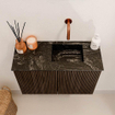 Mondiaz JOYA-DLUX Meuble de salle de bains 60cm - couleur Walnut - Vasque FAYE position Droite Sans trou de robinet couleur Lava SW1422416