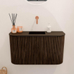 Mondiaz JOYA 73.2cm toiletmeubel - ronding links en rechts kleur Walnut - Wastafel FAYE positie Midden Zonder kraangat kleur Urban. SW1421439