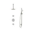 Hotbath Buddy IBS Ensemble de douche à effet pluie - bras de plafond 30 cm - douche de tête ronde 20 cm - douchette 3 jets - barre de douche - nickel brossé SW298883