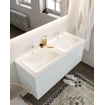 Mondiaz VICA ensemble de meuble de salle de bain - 120cm - meuble sous-vasque argile - 2 tiroirs - lavabo nuage double - 2 trous de robinet - version XL 60cm de haut SW1090706