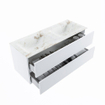 MONDIAZ VICA-DLUX Ensemble meuble de salle de bains - 120cm - meuble bas talc - 2 tiroirs - lavabo encastré cloud double - 2 trous de robinet - version hauteur 60cm - frape SW1088570