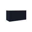 Saniclass Prime Core Badkamermeubelset - 100x50x45cm - 1 ovale keramische wasbak wit - 1 kraangat - 2 lades - rechthoekige spiegel - mat marine blauw SW925880