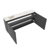 MONDIAZ TURE-DLUX 120cm toiletmeubel Dark Grey. EDEN wastafel Frappe positie links. Met 1 kraangat. SW1102723