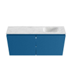 MONDIAZ TURE-DLUX Meuble toilette - 100cm - Jeans - EDEN - vasque Opalo - position droite - 1 trou de robinet SW1104344