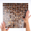La Mosaic Factory Amsterdam carreau mosaïque - 32,2x32,2cm - carrelage mural et de sol - Carré - Verre Marron brillant SW62138