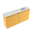 MONDIAZ TURE-DLUX Meuble toilette - 100cm - Ocher - EDEN - vasque Glace - position droite - 1 trou de robinet SW1103377