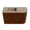 Mondiaz JOYA-DLUX 61.6cm toiletmeubel - ronding rechts kleur Ruby - Wastafel FAYE positie Links Zonder kraangat kleur Saba. SW1425604