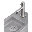 Differnz Force kit lave-mains - 40x22x8cm - Rectangulaire - 1 trou de robinet - Robinet droit en chrome mat - avec cadre noir - Gris béton SW373127