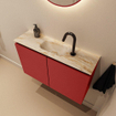 MONDIAZ TURE-DLUX Meuble toilette - 80cm - Fire - EDEN - vasque Frappe - position centrale - 1 trou de robinet SW1102783