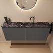 MONDIAZ TURE-DLUX Meuble WC 120 cm Dark Grey. Lavabo EDEN Lava position milieu. Avec 1 trou de robinet. SW1103817