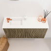 Mondiaz JOYA 80cm toiletmeubel - kleur Dusk - Wastafel FAYE positie Links 1 kraangat kleur Talc. SW1421614