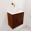 Mondiaz JOYA 40cm toiletmeubel - kleur Ruby - Wastafel FAYE positie Links Zonder kraangat kleur Talc. SW1421705