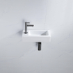 FugaFlow Efficiente Pietra Ensemble fontaine - 37,5x18,5x9cm - céramique - trou de robinet à gauche - robinet de fontaine gunmetal - bouchon de vidange - siphon abaissé - Blanc brillant SW1442307