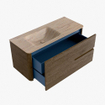Mondiaz CIRO-DLUX Badkamermeubelset - 110x45x50cm - Solid surface wastafel Saba - 1 wasbak Links - 1 kraangat - 2 lades - Dusk SW1533327