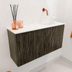 Mondiaz JOYA 80cm toiletmeubel - kleur Shadow - Wastafel FAYE positie Rechts Zonder kraangat kleur Talc. SW1421423