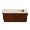 Mondiaz JOYA-DLUX 81.6cm toiletmeubel - ronding links kleur Ruby - Wastafel FAYE positie Rechts 1 kraangat kleur Meli. SW1425387
