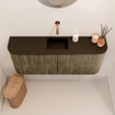 Mondiaz JOYA 103.2cm meuble de salle de bains - arrondis gauche et droite couleur Dusk - Vasque FAYE position Milieu Sans trou de robinet couleur Urban. SW1421699